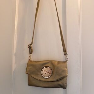 Michael Kors Metallic Gold Leather Crossbody